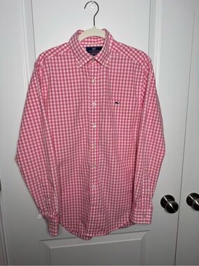 Vineyard Vines Pink Gingham Slim Fit Tucker Shirt Button Down Small